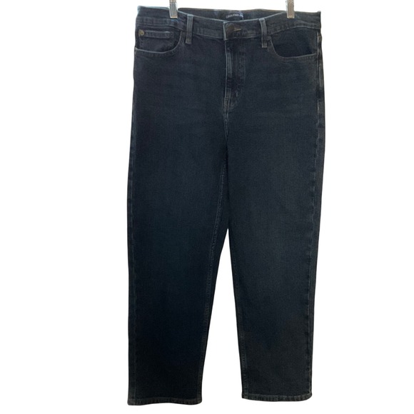 Calvin Klein Jeans High Rise Straight Leg Dark Wash Denim Jeans Size 12 - Picture 1 of 11